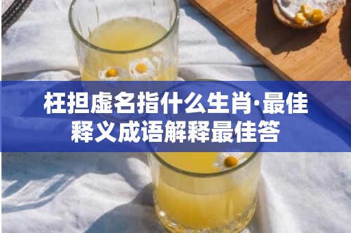 枉担虚名指什么生肖·最佳释义成语解释最佳答