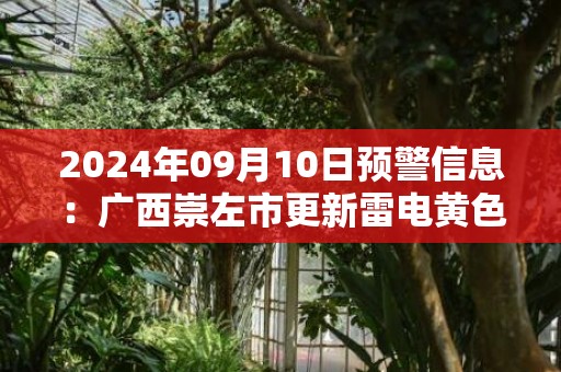 2024年09月10日预警信息：广西崇左市更新雷电黄色预警