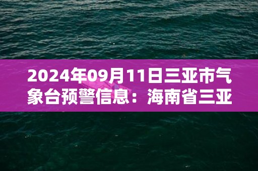 2024年09月11日三亚市气象台预警信息：海南省三亚市发布雷电黄色预警