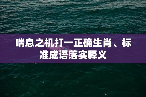 喘息之机打一正确生肖、标准成语落实释义