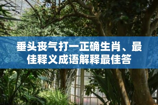 垂头丧气打一正确生肖、最佳释义成语解释最佳答