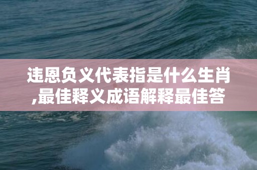 违恩负义代表指是什么生肖,最佳释义成语解释最佳答