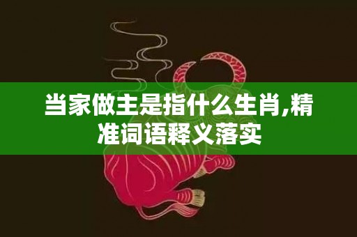 当家做主是指什么生肖,精准词语释义落实