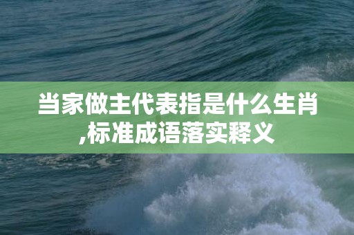 当家做主代表指是什么生肖,标准成语落实释义