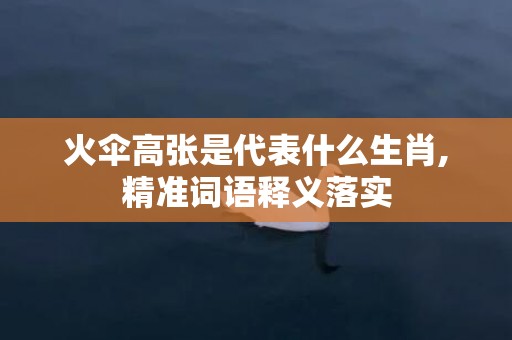 火伞高张是代表什么生肖,精准词语释义落实