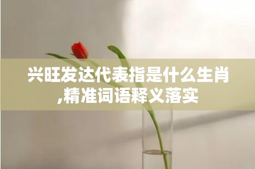 兴旺发达代表指是什么生肖,精准词语释义落实