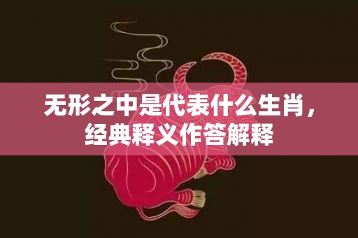 无形之中是代表什么生肖，经典释义作答解释