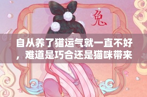 自从养了猫运气就一直不好，难道是巧合还是猫咪带来的霉运？