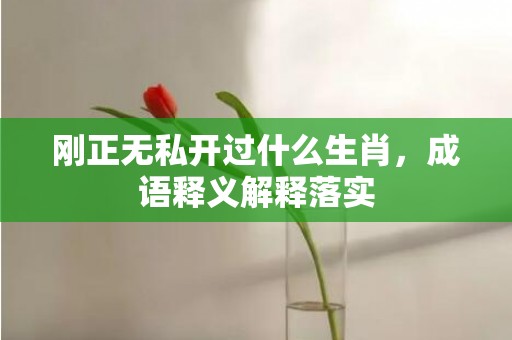 刚正无私开过什么生肖，成语释义解释落实