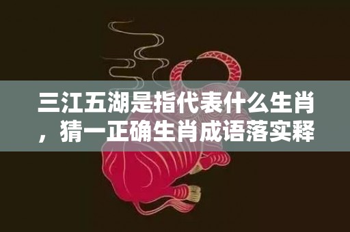 三江五湖是指代表什么生肖，猜一正确生肖成语落实释义