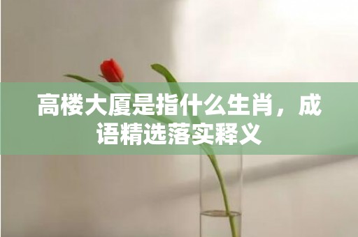 高楼大厦是指什么生肖，成语精选落实释义