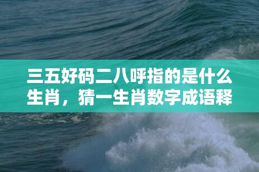 三五好码二八呼指的是什么生肖，猜一生肖数字成语释义解释落实