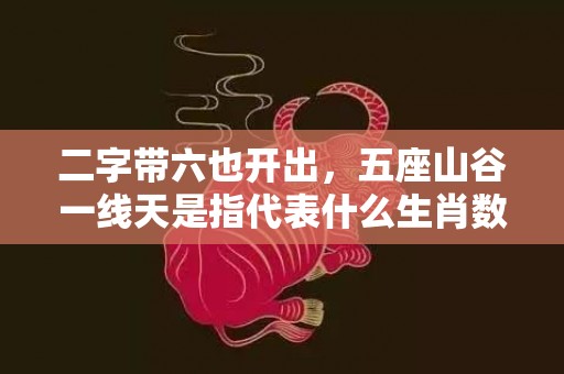 二字带六也开出，五座山谷一线天是指代表什么生肖数字，词语分析落实解释