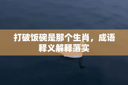 打破饭碗是那个生肖，成语释义解释落实