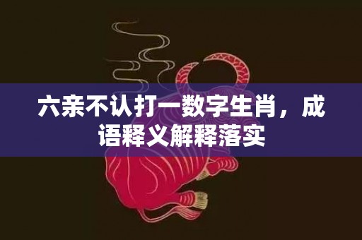 六亲不认打一数字生肖，成语释义解释落实插图