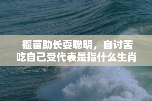 揠苗助长耍聪明，自讨苦吃自己受代表是指什么生肖、“成语精准解释落实”插图