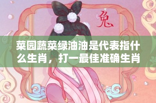 菜园蔬菜绿油油是代表指什么生肖，打一最佳准确生肖数字，成语释义解释落实