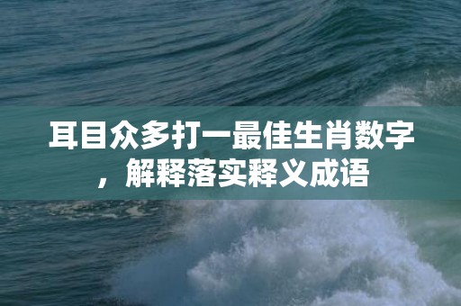 耳目众多打一最佳生肖数字，解释落实释义成语