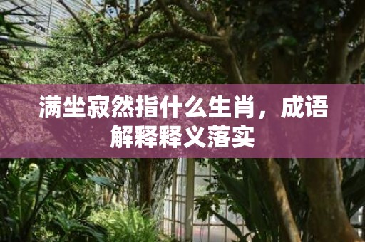 满坐寂然指什么生肖，成语解释释义落实