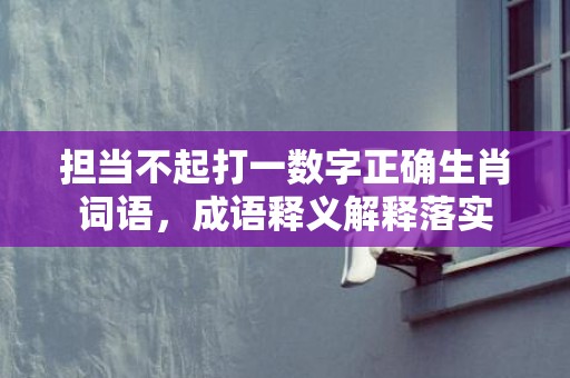 担当不起打一数字正确生肖词语，成语释义解释落实