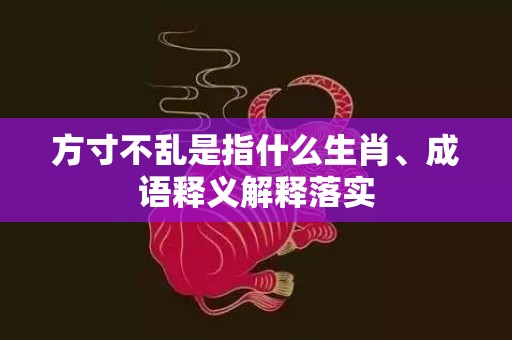 方寸不乱是指什么生肖、成语释义解释落实