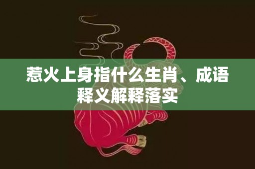 惹火上身指什么生肖、成语释义解释落实插图