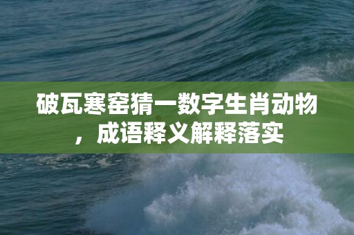 破瓦寒窑猜一数字生肖动物，成语释义解释落实插图