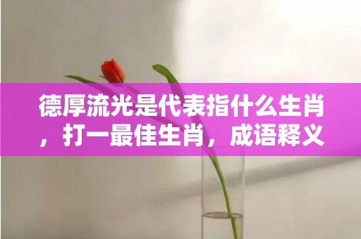 德厚流光是代表指什么生肖，打一最佳生肖，成语释义解释落实