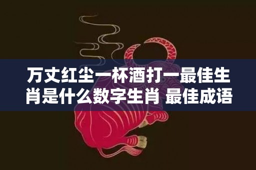 万丈红尘一杯酒打一最佳生肖是什么数字生肖 最佳成语最佳释义解释答