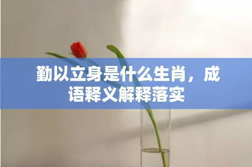  勤以立身是什么生肖，成语释义解释落实