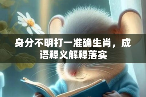 身分不明打一准确生肖，成语释义解释落实