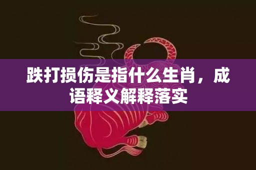 跌打损伤是指什么生肖，成语释义解释落实插图