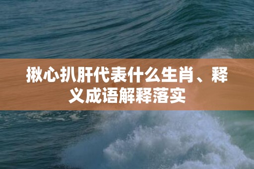 揪心扒肝代表什么生肖、释义成语解释落实插图