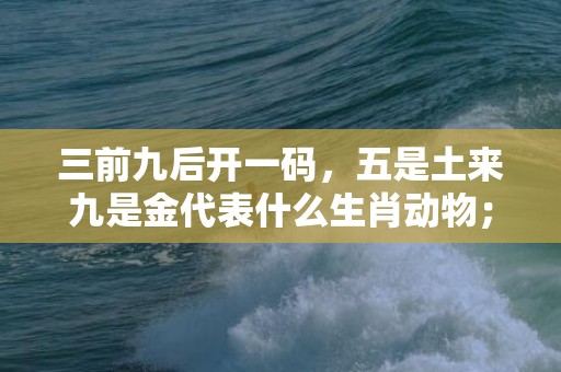 三前九后开一码，五是土来九是金代表什么生肖动物；释义成语解释落实