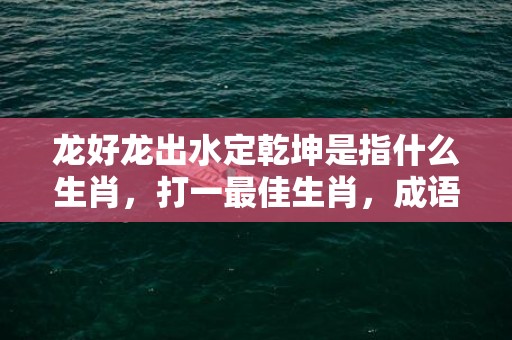 龙好龙出水定乾坤是指什么生肖，打一最佳生肖，成语解释落实释义