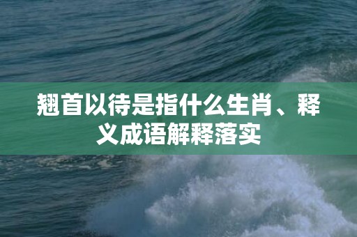 翘首以待是指什么生肖、释义成语解释落实插图