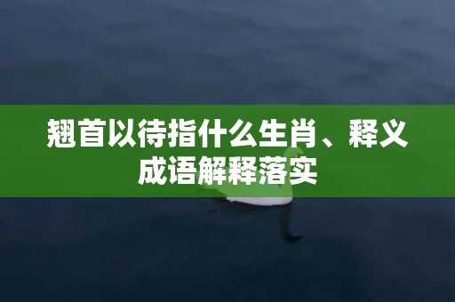 翘首以待指什么生肖、释义成语解释落实插图