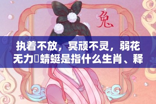 执着不放，冥顽不灵，弱花无力繫蜻蜓是指什么生肖、释义成语解释落实