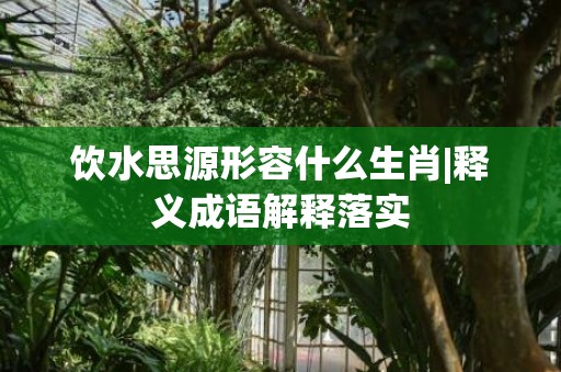 饮水思源形容什么生肖|释义成语解释落实