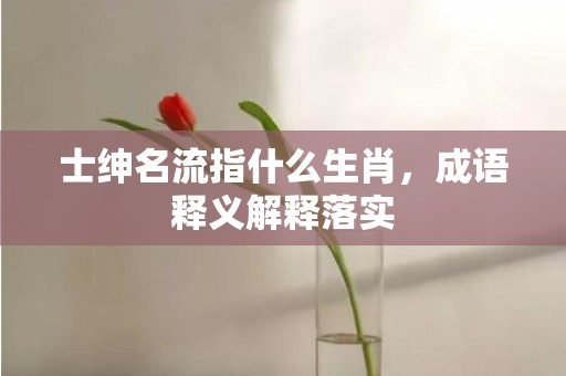 士绅名流指什么生肖，成语释义解释落实