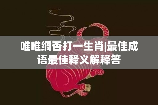 唯唯绸否打一生肖|最佳成语最佳释义解释答