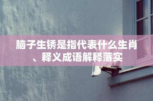 脑子生锈是指代表什么生肖、释义成语解释落实插图