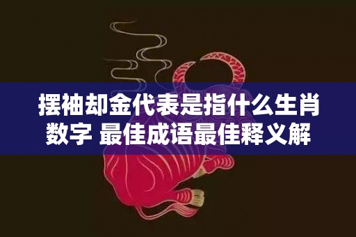 摆袖却金代表是指什么生肖数字 最佳成语最佳释义解释答