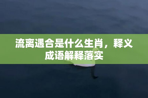 流离遇合是什么生肖，释义成语解释落实插图