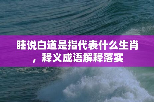 瞎说白道是指代表什么生肖，释义成语解释落实