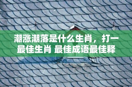 潮涨潮落是什么生肖，打一最佳生肖 最佳成语最佳释义解释答“最佳成语最佳释义解释答”