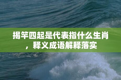 揭竿四起是代表指什么生肖，释义成语解释落实插图