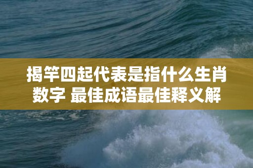 揭竿四起代表是指什么生肖数字 最佳成语最佳释义解释答插图