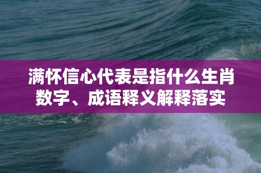 满怀信心代表是指什么生肖数字、成语释义解释落实插图