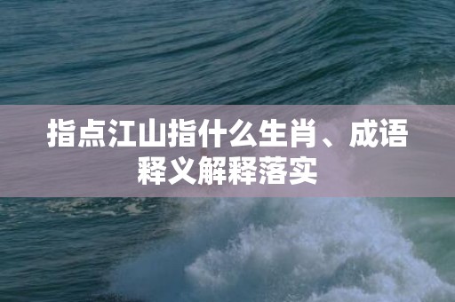 指点江山指什么生肖、成语释义解释落实